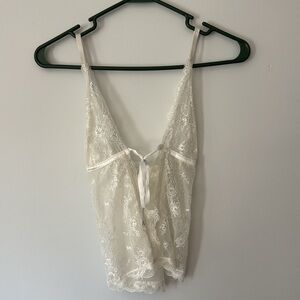 Elegant White Lace Babydoll Lingerie